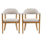 Christopher Knight Home Hoseok Modern Rubberwood Upholstered Dining Chairs with Armrests (Set of 2)