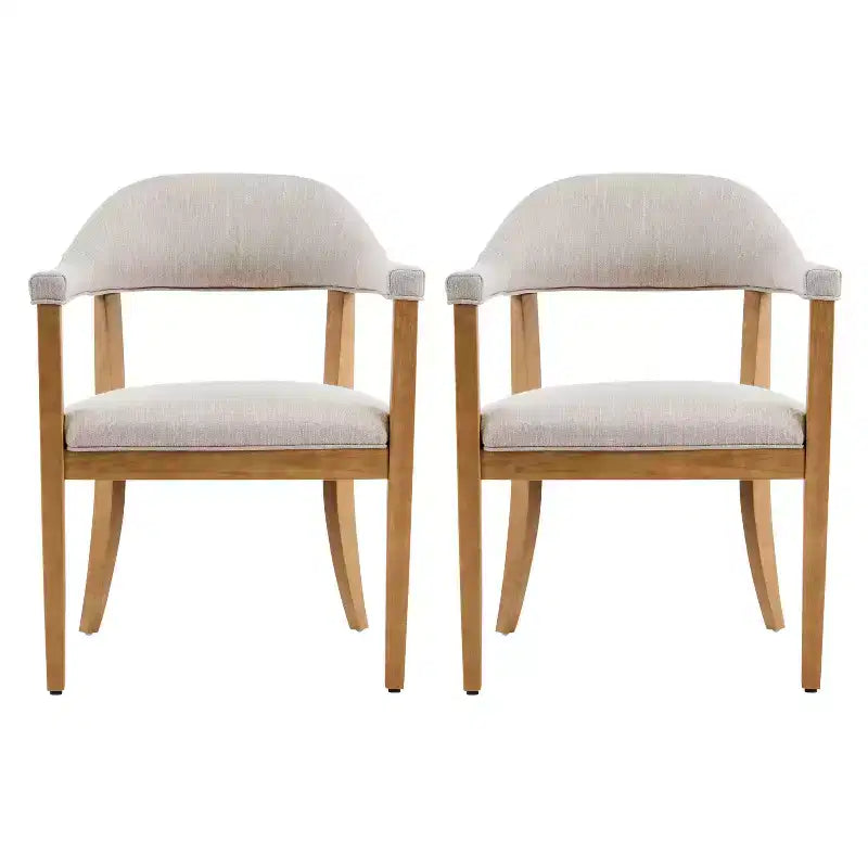 Christopher Knight Home Hoseok Modern Rubberwood Upholstered Dining Chairs with Armrests (Set of 2)