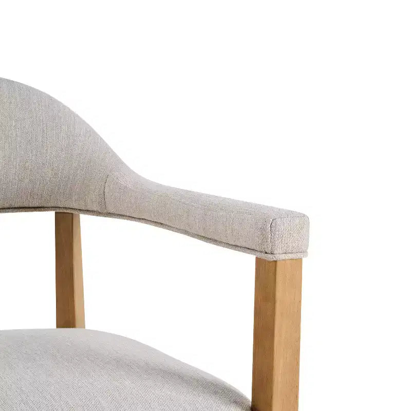 Christopher Knight Home Hoseok Modern Rubberwood Upholstered Dining Chairs with Armrests (Set of 2)