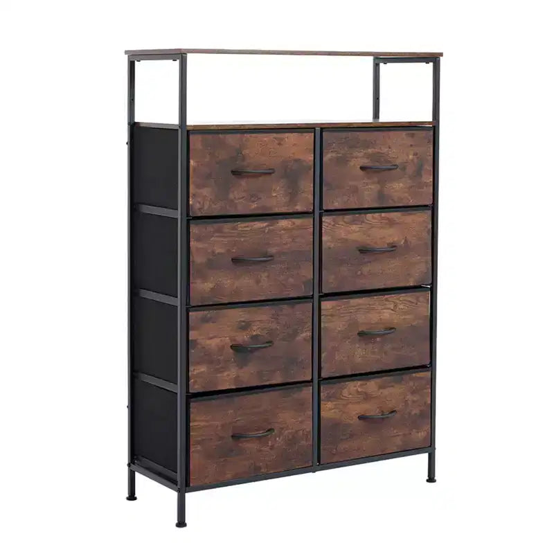 MAYEERTY 45.9-Inch 8-Drawer Fabric Dresser, Tall Storage Cabinet with Open Shelf for Bedroom Closet