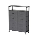 MAYEERTY 45.9-Inch 8-Drawer Fabric Dresser, Tall Storage Cabinet with Open Shelf for Bedroom Closet