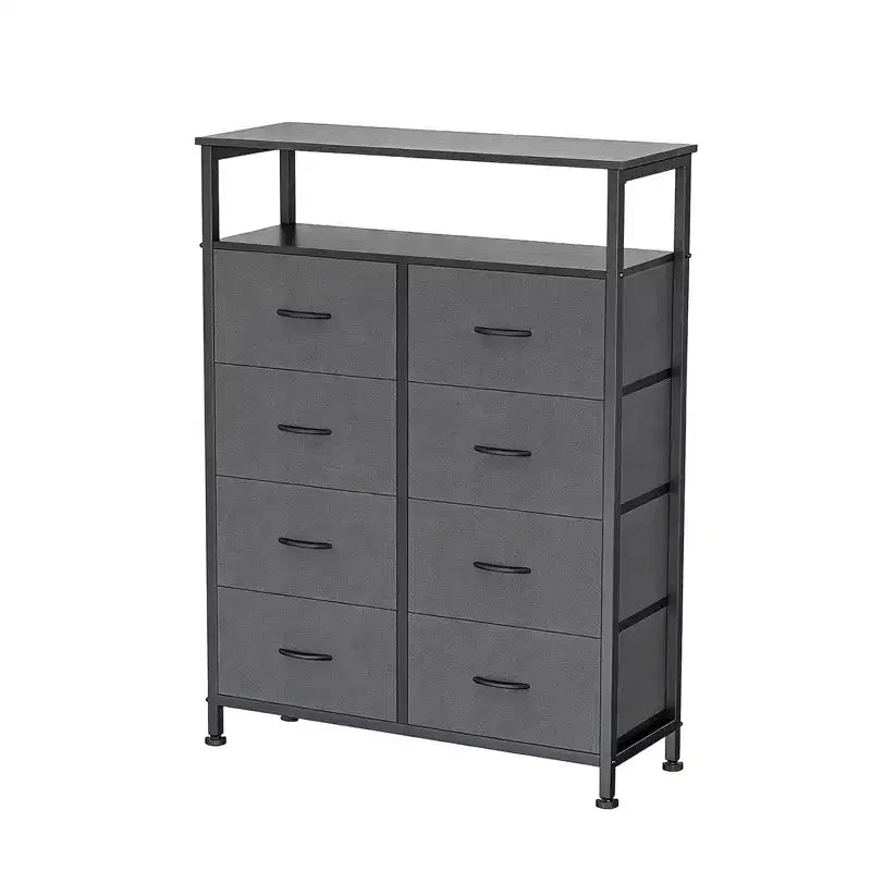 MAYEERTY 45.9-Inch 8-Drawer Fabric Dresser, Tall Storage Cabinet with Open Shelf for Bedroom Closet