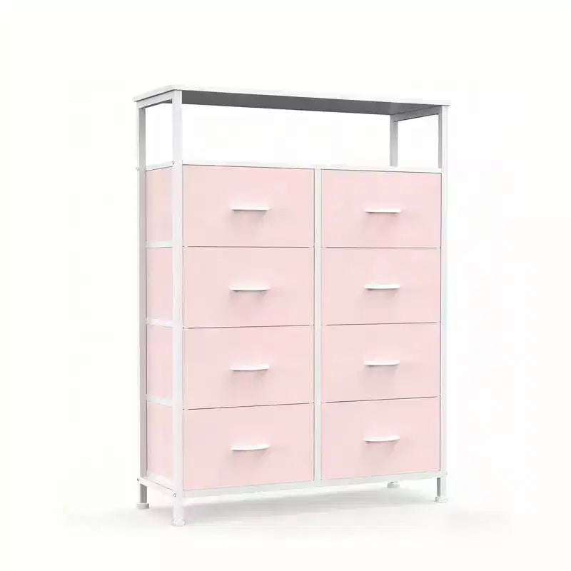MAYEERTY 45.9-Inch 8-Drawer Fabric Dresser, Tall Storage Cabinet with Open Shelf for Bedroom Closet