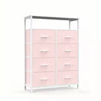 MAYEERTY 45.9-Inch 8-Drawer Fabric Dresser, Tall Storage Cabinet with Open Shelf for Bedroom Closet