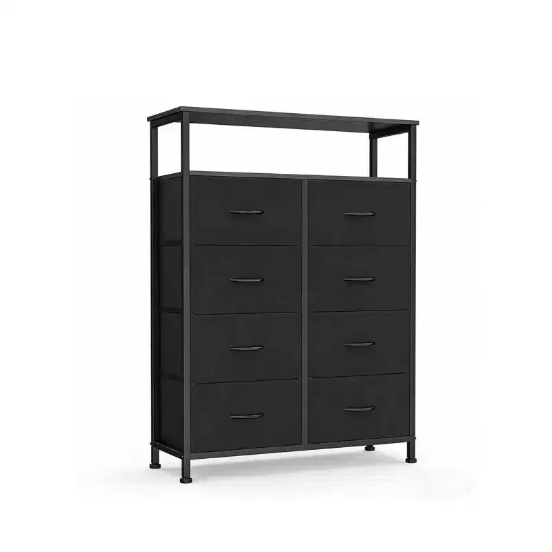 MAYEERTY 45.9-Inch 8-Drawer Fabric Dresser, Tall Storage Cabinet with Open Shelf for Bedroom Closet