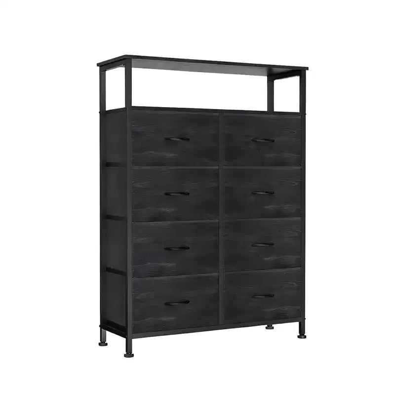 MAYEERTY 45.9-Inch 8-Drawer Fabric Dresser, Tall Storage Cabinet with Open Shelf for Bedroom Closet