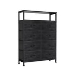 MAYEERTY 45.9-Inch 8-Drawer Fabric Dresser, Tall Storage Cabinet with Open Shelf for Bedroom Closet