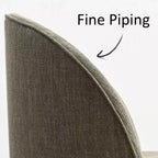 Round Dining Table Set For 6, Upholstered Barrel Dining Chairs With Castors, Linen Blend Fabric, Curved Back Support - Panipeachy