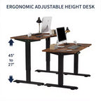 NAYSAYE Height Adjustable Standing Desk Sit Stand Work Table End Table for Home Office Workspace Lift Up, Brown, 48*24*45