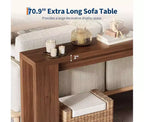 70.9 Rustic Farmhouse Console Table, Oak Finish Wooden Accent Table for Entryway Living Room Hallway Foyer, Easy Assembly