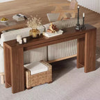 70.9 Rustic Farmhouse Console Table, Oak Finish Wooden Accent Table for Entryway Living Room Hallway Foyer, Easy Assembly