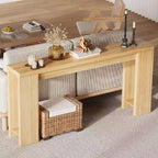 70.9 Rustic Farmhouse Console Table, Oak Finish Wooden Accent Table for Entryway Living Room Hallway Foyer, Easy Assembly