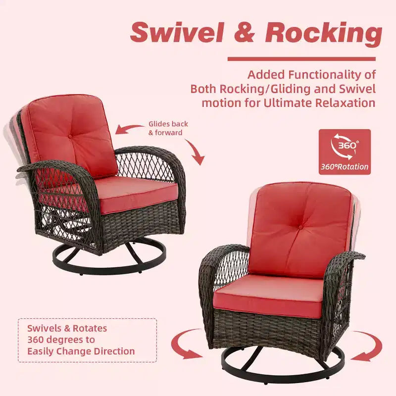 EROMMY 2 - Person Patio Conversation Sets with Cushions