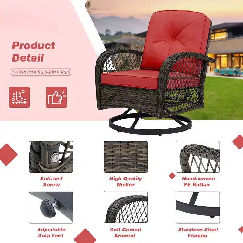 EROMMY 2 - Person Patio Conversation Sets with Cushions