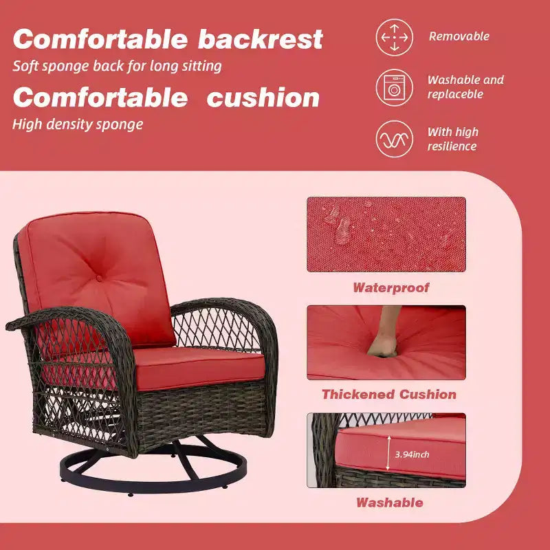 EROMMY 2 - Person Patio Conversation Sets with Cushions