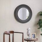 GDFStudio Aurelia Wood Sculpted Round Wall Accent Mirror
