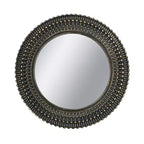 GDFStudio Aurelia Wood Sculpted Round Wall Accent Mirror