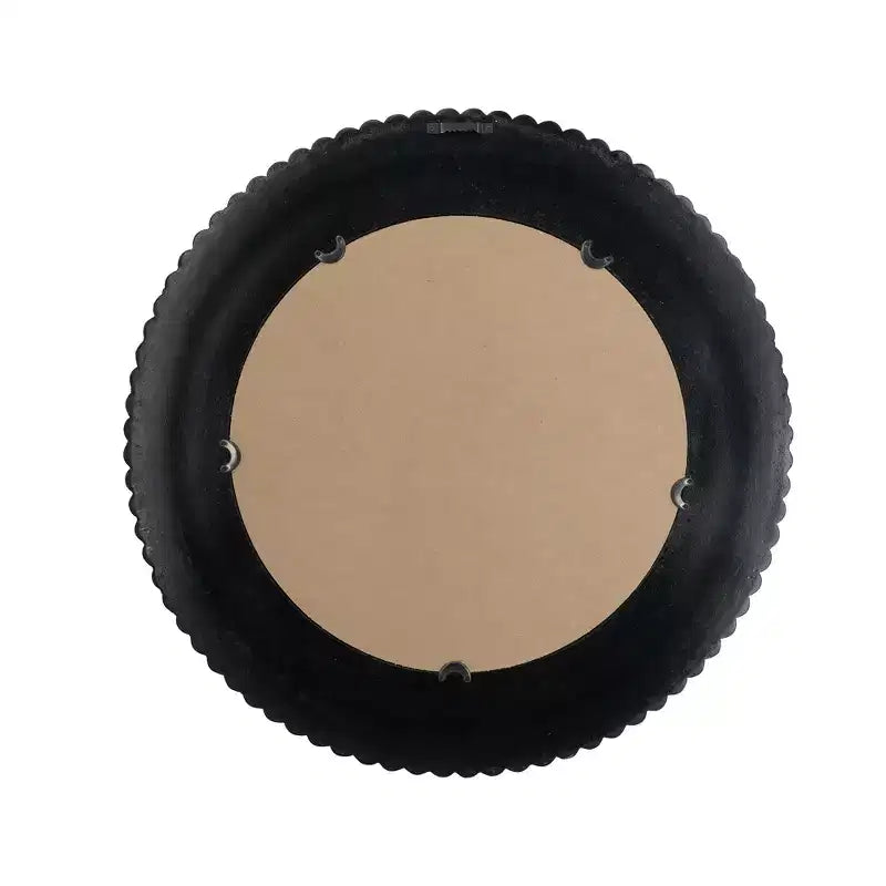 GDFStudio Aurelia Wood Sculpted Round Wall Accent Mirror
