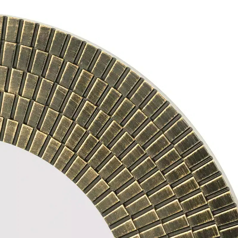 GDFStudio Aurelia Wood Sculpted Round Wall Accent Mirror
