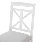 Farmhouse Extendable Round Dining Set for 4, Kitchen Dining Table Set with 4 Upholstered Dining Chairs for Dining Room