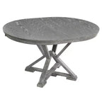 Farmhouse Extendable Round Dining Set for 4, Kitchen Dining Table Set with 4 Upholstered Dining Chairs for Dining Room
