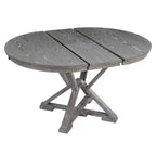 Farmhouse Extendable Round Dining Set for 4, Kitchen Dining Table Set with 4 Upholstered Dining Chairs for Dining Room