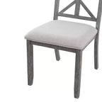 Farmhouse Extendable Round Dining Set for 4, Kitchen Dining Table Set with 4 Upholstered Dining Chairs for Dining Room