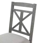 Farmhouse Extendable Round Dining Set for 4, Kitchen Dining Table Set with 4 Upholstered Dining Chairs for Dining Room