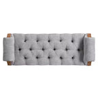 Upholstered Bed Bench Classic Button-Tufted Ottoman Mid-Century Entryway Shoe Bench Padded Vanity Stool Footstool with Rolled Arms - ModernLuxe