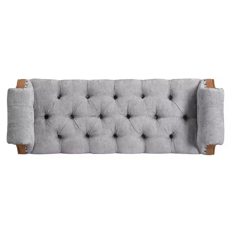 Upholstered Bed Bench Classic Button-Tufted Ottoman Mid-Century Entryway Shoe Bench Padded Vanity Stool Footstool with Rolled Arms - ModernLuxe