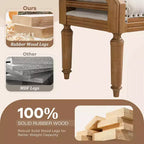 Upholstered Bed Bench Classic Button-Tufted Ottoman Mid-Century Entryway Shoe Bench Padded Vanity Stool Footstool with Rolled Arms - ModernLuxe