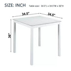 MAYEERTY Wooden Square Counter Height Dining Table, White Kitchen Table for Small Space for 4