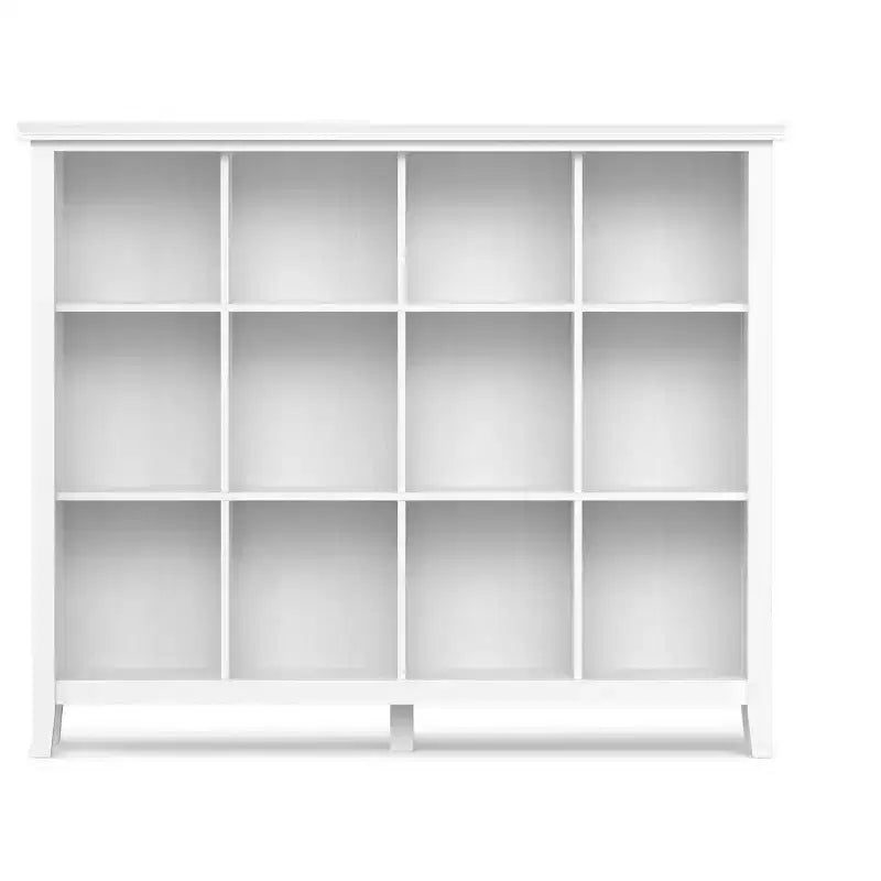 Stratford SOLID WOOD 48 inch x 57 inch Transitional 12 Cube Storage in White