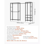 VIYET Heavy Duty Freestanding Clothing Rack - Steel Frame, Storage Shelves, 800LBS Load