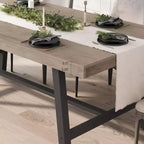 Acekool Industrial Dining Table, Rectangular Kitchen & Dining Room Table for 4-6, Rustic Wood and Metal Design