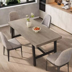 Acekool Industrial Dining Table, Rectangular Kitchen & Dining Room Table for 4-6, Rustic Wood and Metal Design