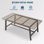 Acekool Industrial Dining Table, Rectangular Kitchen & Dining Room Table for 4-6, Rustic Wood and Metal Design