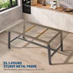 Acekool Industrial Dining Table, Rectangular Kitchen & Dining Room Table for 4-6, Rustic Wood and Metal Design