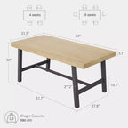 Acekool Industrial Dining Table, Rectangular Kitchen & Dining Room Table for 4-6, Rustic Wood and Metal Design
