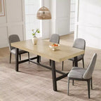 Acekool Industrial Dining Table, Rectangular Kitchen & Dining Room Table for 4-6, Rustic Wood and Metal Design
