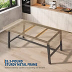 Acekool Industrial Dining Table, Rectangular Kitchen & Dining Room Table for 4-6, Rustic Wood and Metal Design