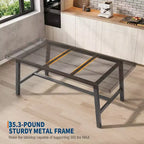 Acekool Industrial Dining Table, Rectangular Kitchen & Dining Room Table for 4-6, Rustic Wood and Metal Design