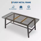 Acekool Industrial Dining Table, Rectangular Kitchen & Dining Room Table for 4-6, Rustic Wood and Metal Design