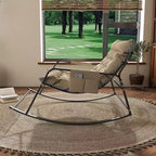 Rocking Chair with Storage, Cushions & ArmrestsAll-Season Ergonomic Lounge Chair, Breathable Comfort for Bedroom, Living Room, Patio, Garden