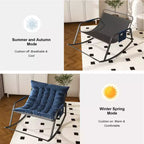 Rocking Chair with Storage, Cushions & ArmrestsAll-Season Ergonomic Lounge Chair, Breathable Comfort for Bedroom, Living Room, Patio, Garden