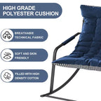 Rocking Chair with Storage, Cushions & ArmrestsAll-Season Ergonomic Lounge Chair, Breathable Comfort for Bedroom, Living Room, Patio, Garden