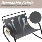 Rocking Chair with Storage, Cushions & ArmrestsAll-Season Ergonomic Lounge Chair, Breathable Comfort for Bedroom, Living Room, Patio, Garden