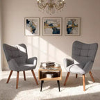 Acekool Modern Dining Room Chair, Faux Leather Mid Century Accent Chair with Metal Legs & Back Support for Dining, Kitchen