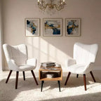 Acekool Modern Dining Room Chair, Faux Leather Mid Century Accent Chair with Metal Legs & Back Support for Dining, Kitchen