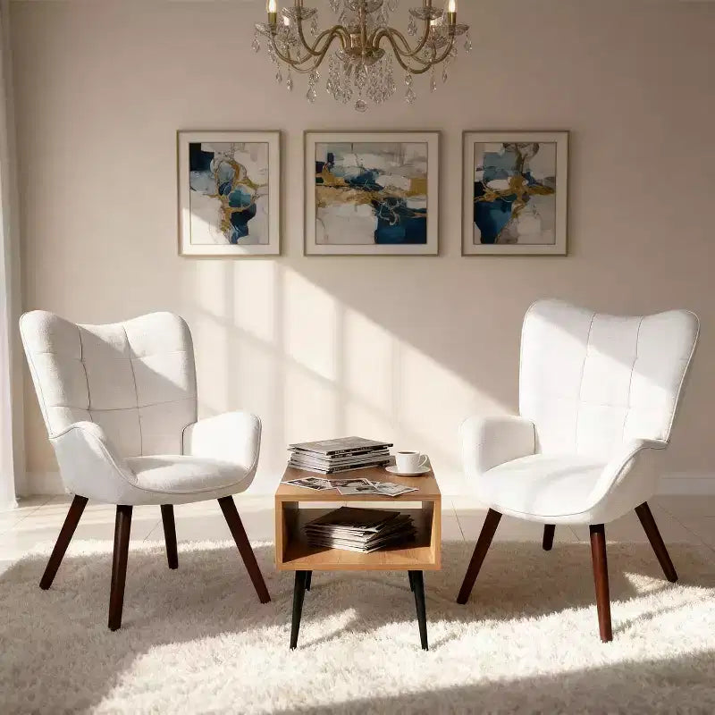 Acekool Modern Dining Room Chair, Faux Leather Mid Century Accent Chair with Metal Legs & Back Support for Dining, Kitchen
